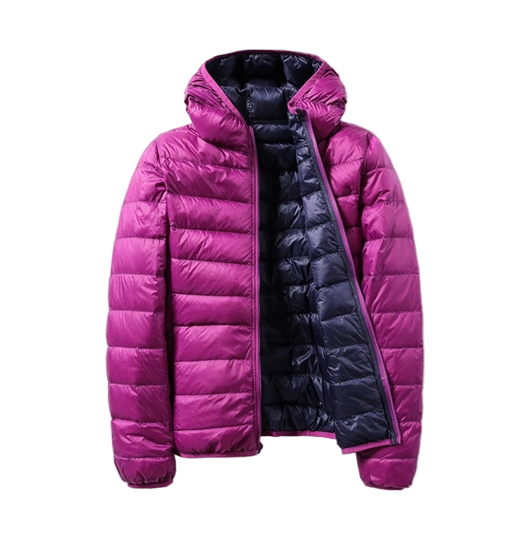 Veste d'hiver fine pour femme, doudoune à capuche