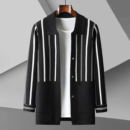 Kuschelige Strickjacke Große Passform Wollmix mit Knöpfen und Taschen - IdealeKleiden