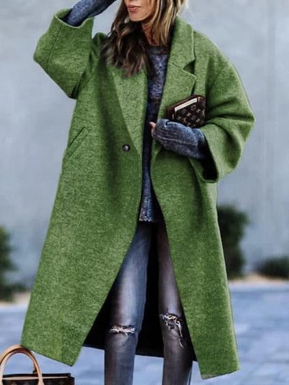 Élégant manteau long pour femme avec col à revers