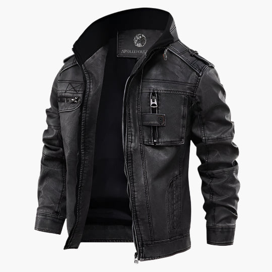 Blouson en cuir style motard - Un classique tendance pour hommes