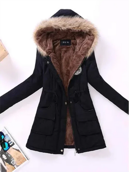 Veste d'hiver femme à capuche chaude isolée
