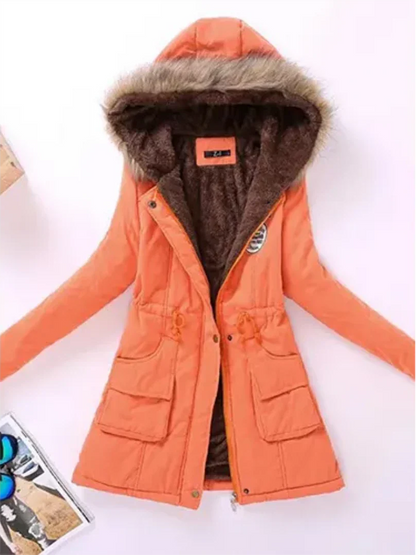 Frauen Winterjacke Kapuze Warm Isoliert - IdealeKleiden