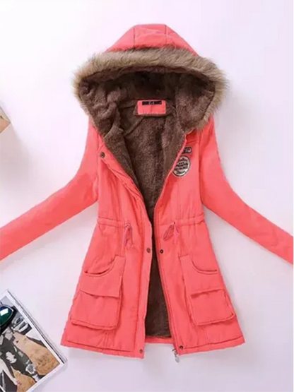 Veste d'hiver femme à capuche chaude isolée