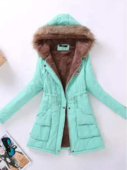Veste d'hiver femme à capuche chaude isolée