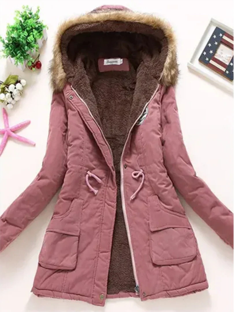 Veste d'hiver femme à capuche chaude isolée