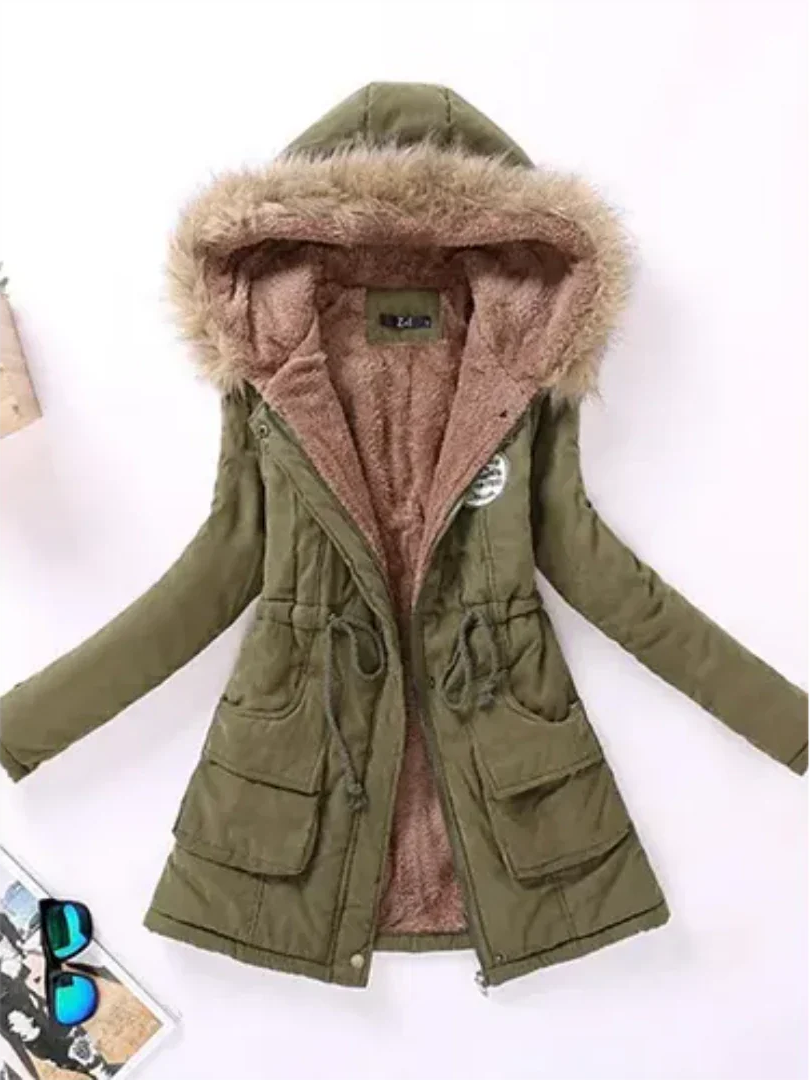 Veste d'hiver femme à capuche chaude isolée
