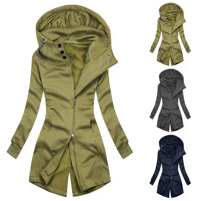 Stylische Hoodie Slim Fit Rollkragen Jacke - IdealeKleiden