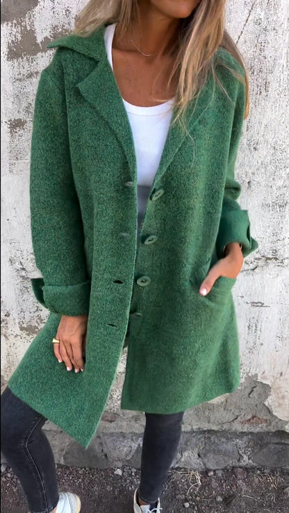 Manteau long femme, mélange de laine, classique, cintré