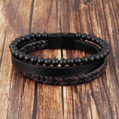 Bracelet anti-stress noir apaisant