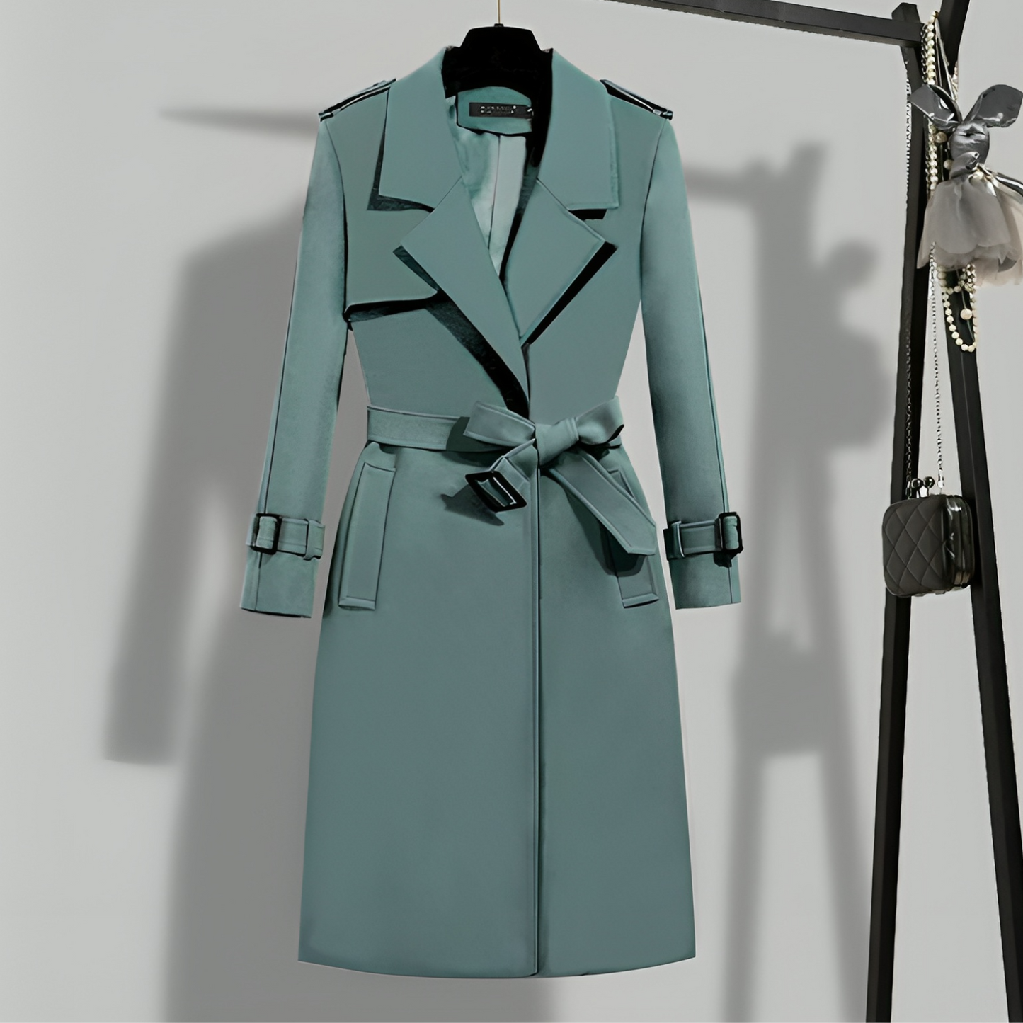 Trench-coat femme élégant noir