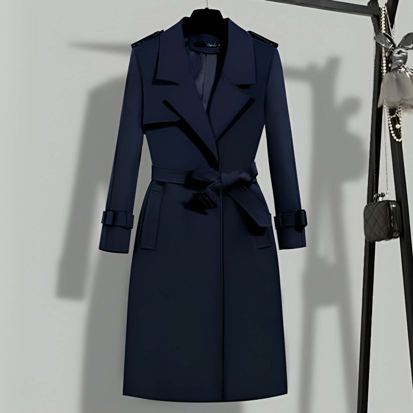 Trench-coat femme élégant noir