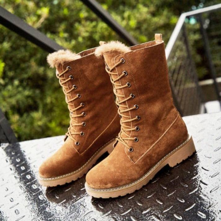 Damenstiefel Wildleder Hochwertig Elegant - IdealeKleiden