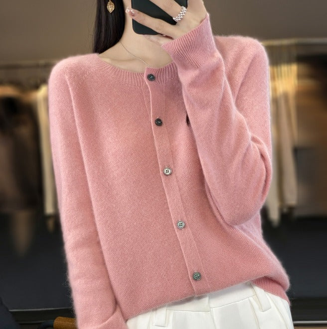Cardigan en laine pour femmes Doux Élégant Automne Hiver