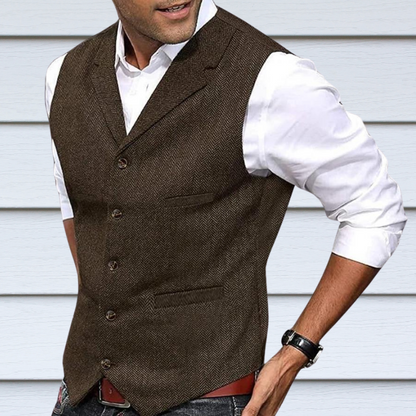 Gilet homme en tweed sur mesure Élégance sophistiquée