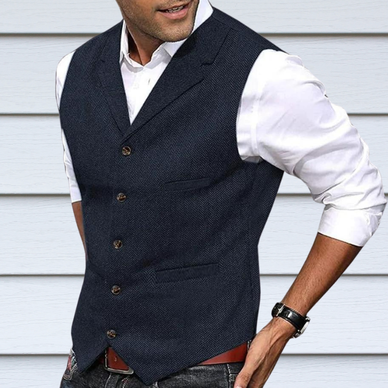 Gilet homme en tweed sur mesure Élégance sophistiquée