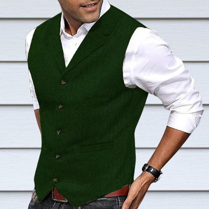 Gilet homme en tweed sur mesure Élégance sophistiquée