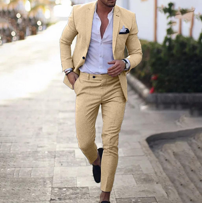 Costume deux pièces sur mesure pour homme : Blazer et pantalon