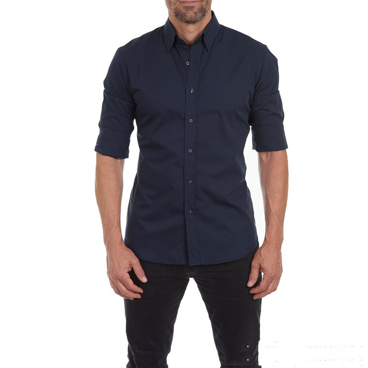 Chemise habillée moderne pour homme avec patte de boutonnage