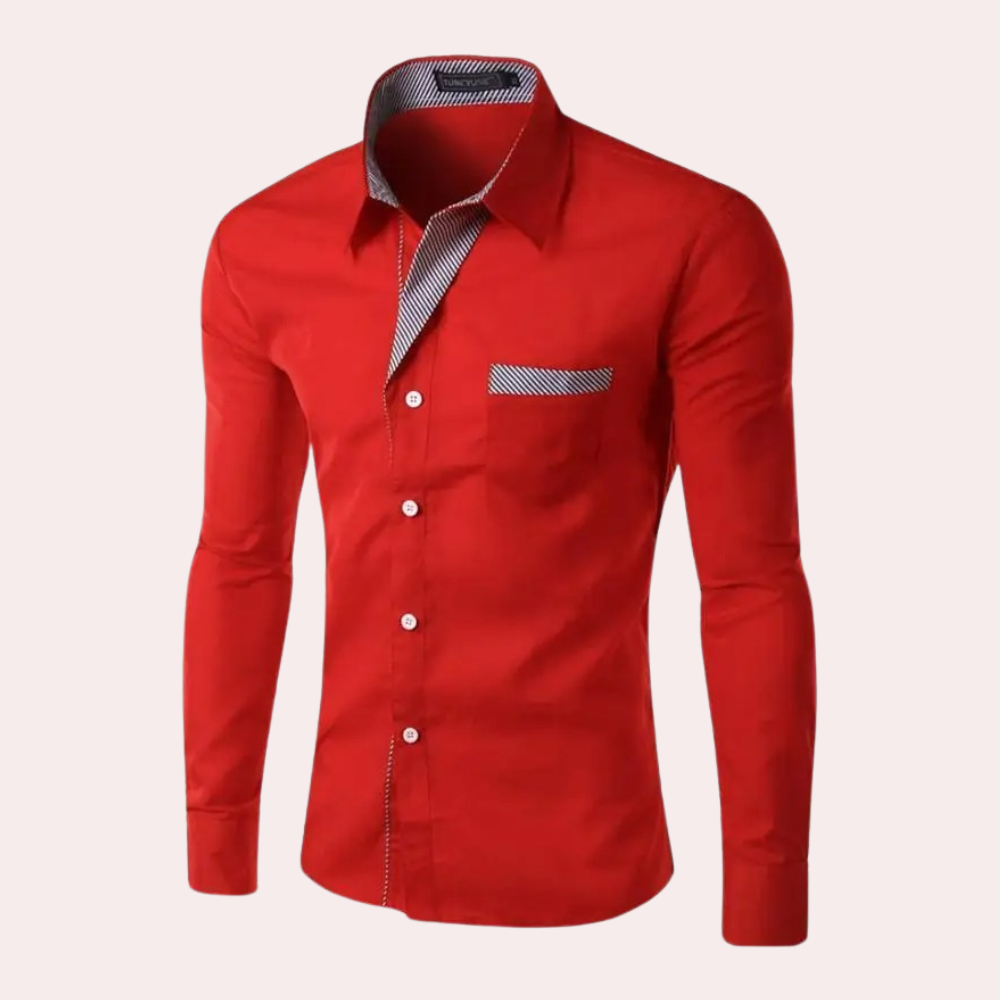 Chemise de costume homme slim fit manches longues
