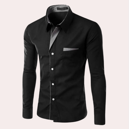 Chemise de costume homme slim fit manches longues