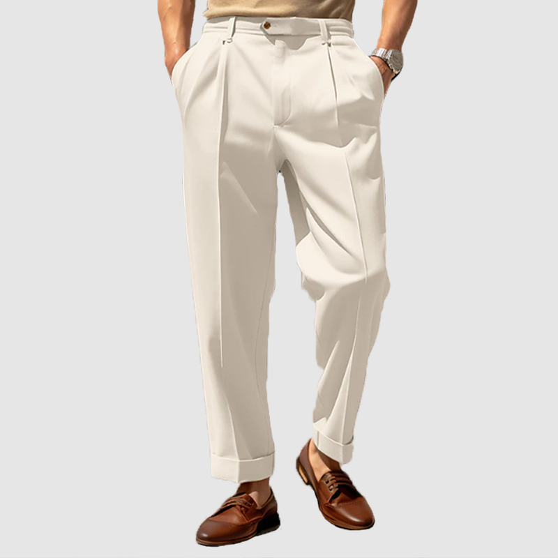Pantalon de costume homme Coupe droite Plissé Chic affaires