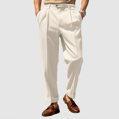 Pantalon de costume homme Coupe droite Plissé Chic affaires
