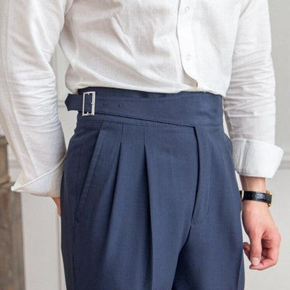 Pantalon de costume homme taille haute élégant