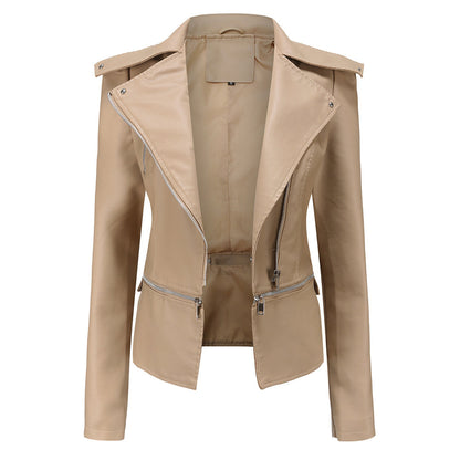 Blouson en cuir tendance pour femme automne