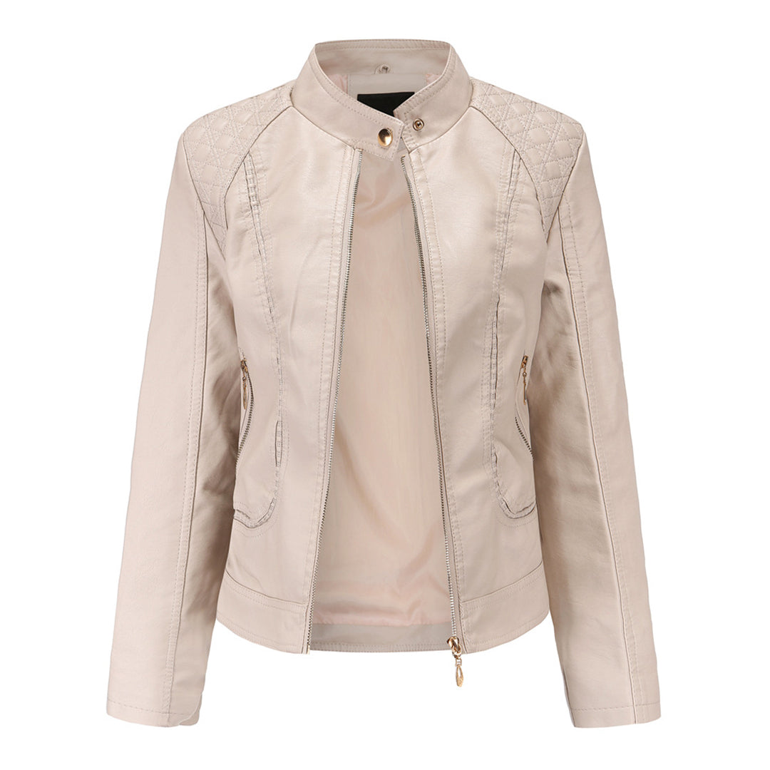 Blouson en cuir femme élégant noir Protection du cuir