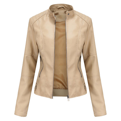 Blouson en cuir élégant pour femme style motard