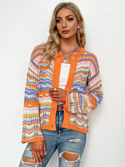 Cardigan léger tricoté et respirant pour femme