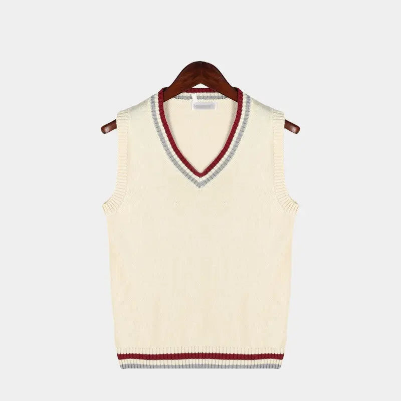 Pull homme sans manches col V moderne en maille