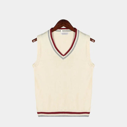 Pull homme sans manches col V moderne en maille