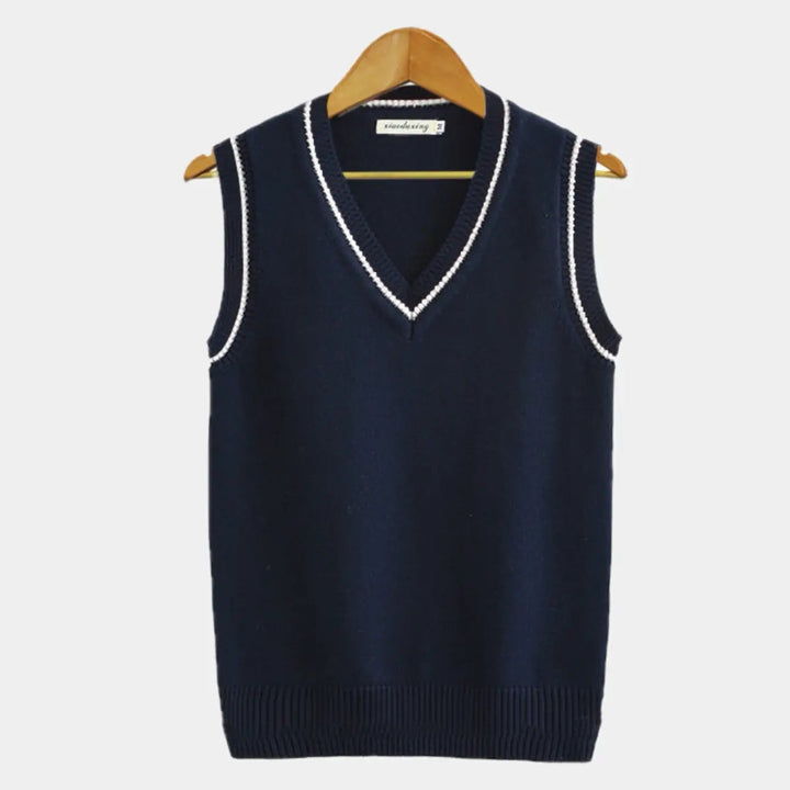 Herren Pullover Ärmellos V-Ausschnitt Modern Strick - IdealeKleiden
