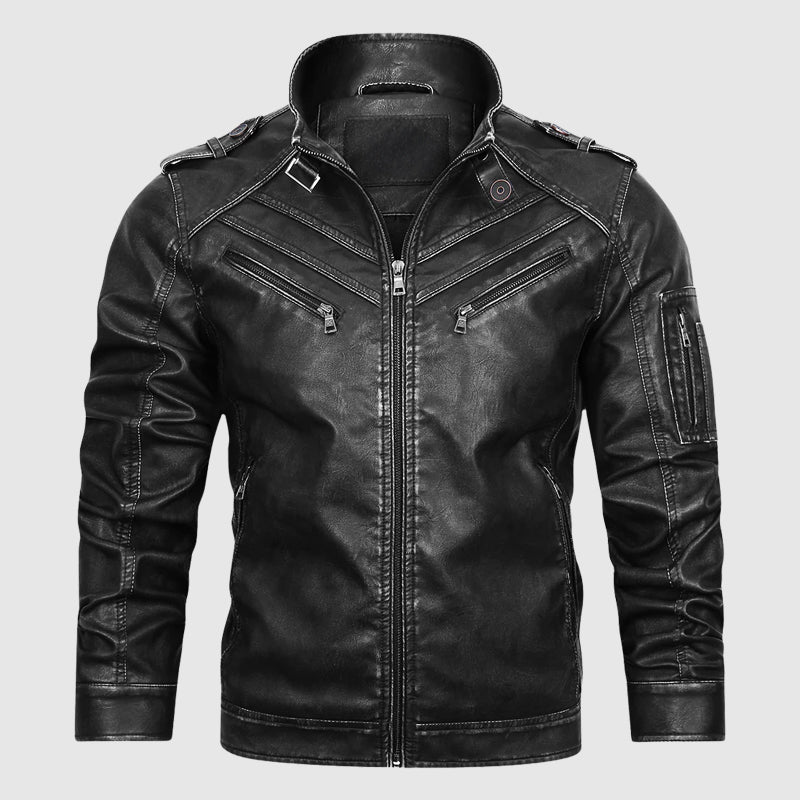 Modische Lederjacke Biker Stil - IdealeKleiden