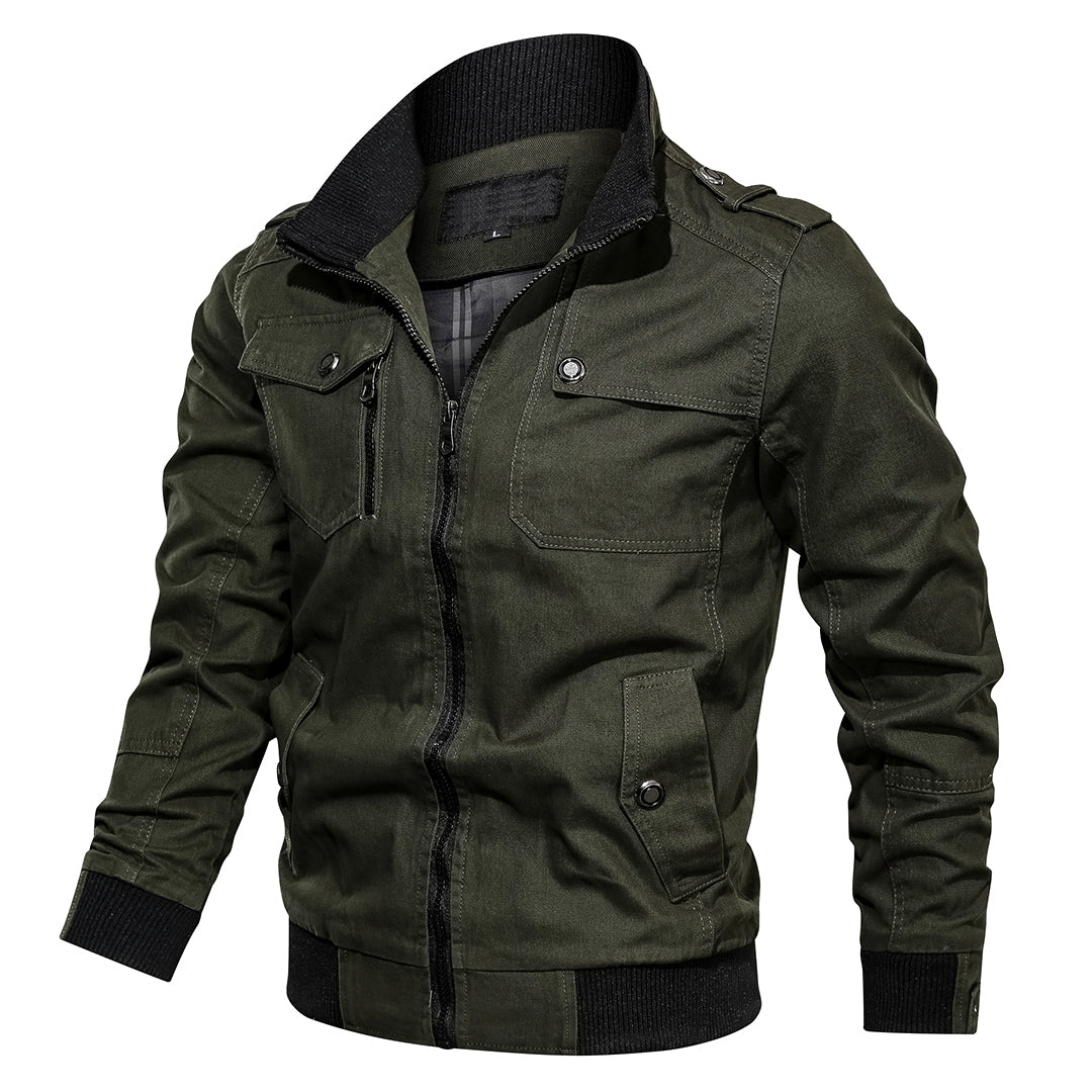 Blouson aviateur homme col montant fermeture éclair poche