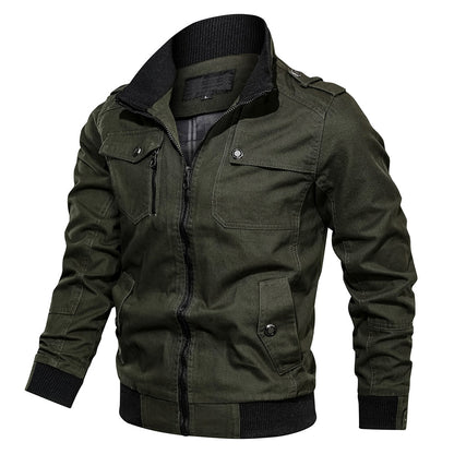 Blouson aviateur homme col montant fermeture éclair poche