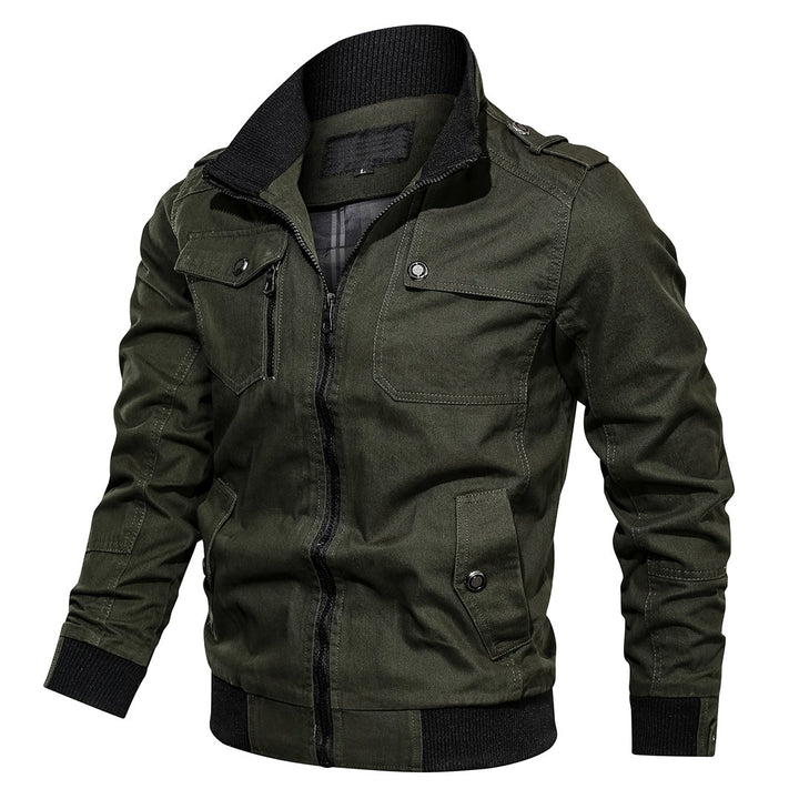 Blouson aviateur homme col montant fermeture éclair poche