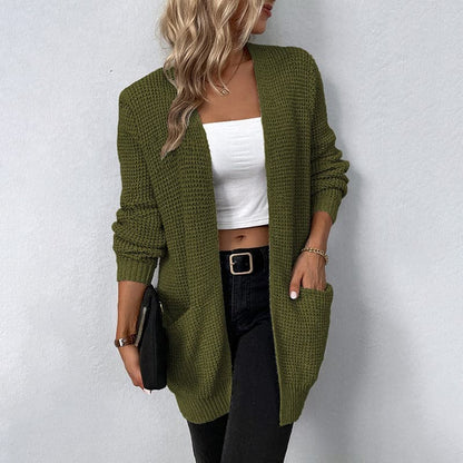 Cardigan douillet Manches longues Ouvert devant