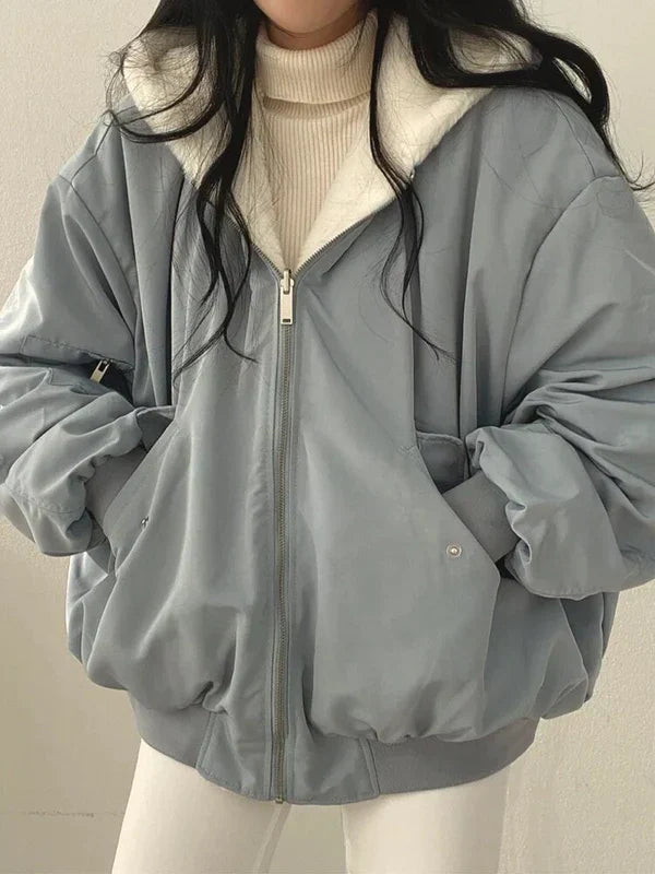 Modische Oversize-Winterjacke Wendbar - IdealeKleiden