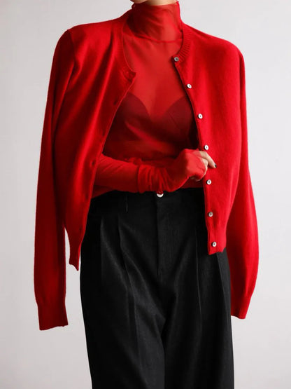 Ensemble tricoté femme : cardigan et pull chauds
