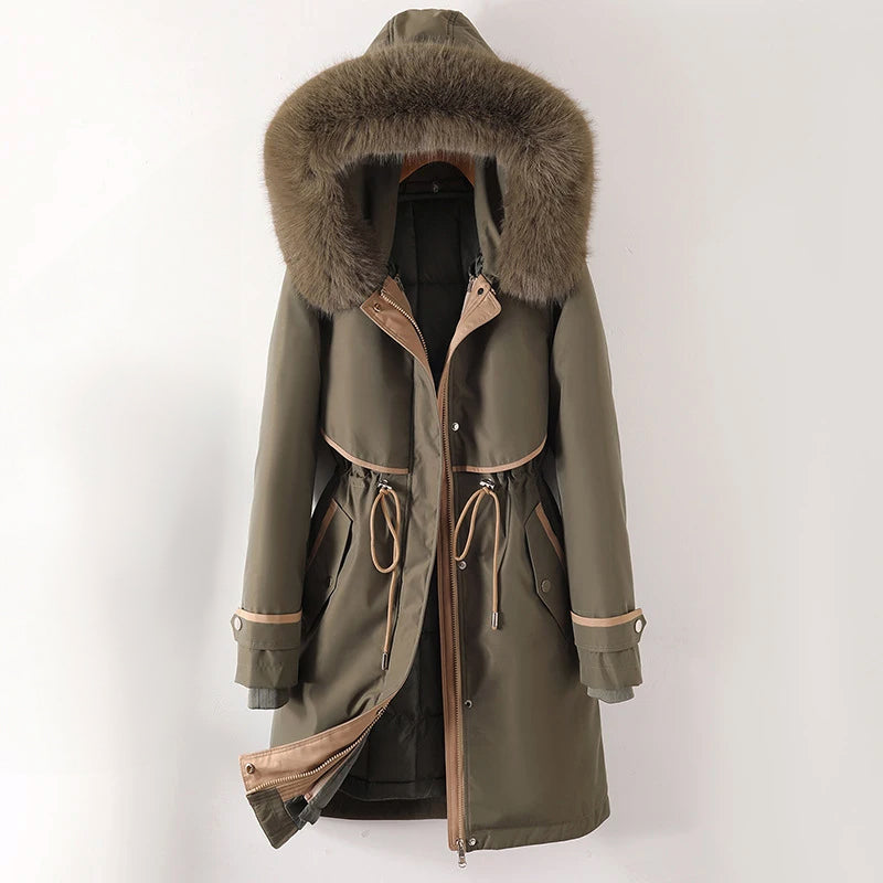 Veste d'hiver matelassée chaude pour femme à capuche