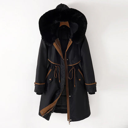 Veste d'hiver matelassée chaude pour femme à capuche