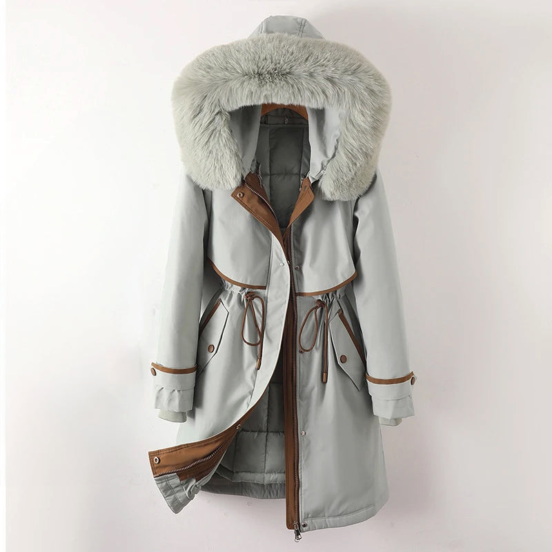Veste d'hiver matelassée chaude pour femme à capuche
