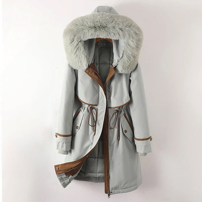 Veste d'hiver matelassée chaude pour femme à capuche