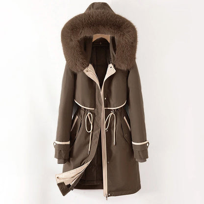 Veste d'hiver matelassée chaude pour femme à capuche