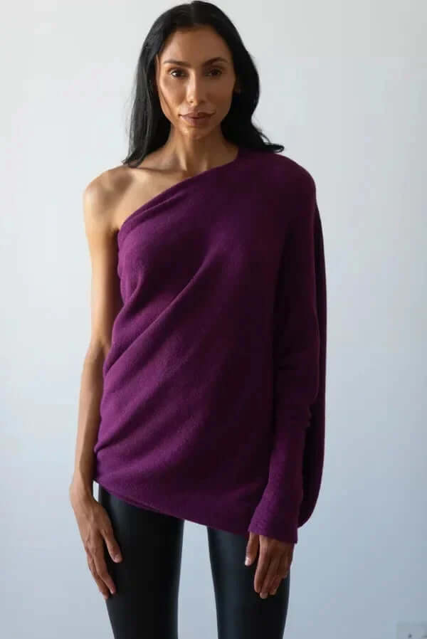 Pull tendance pour femme, col roulé drapé