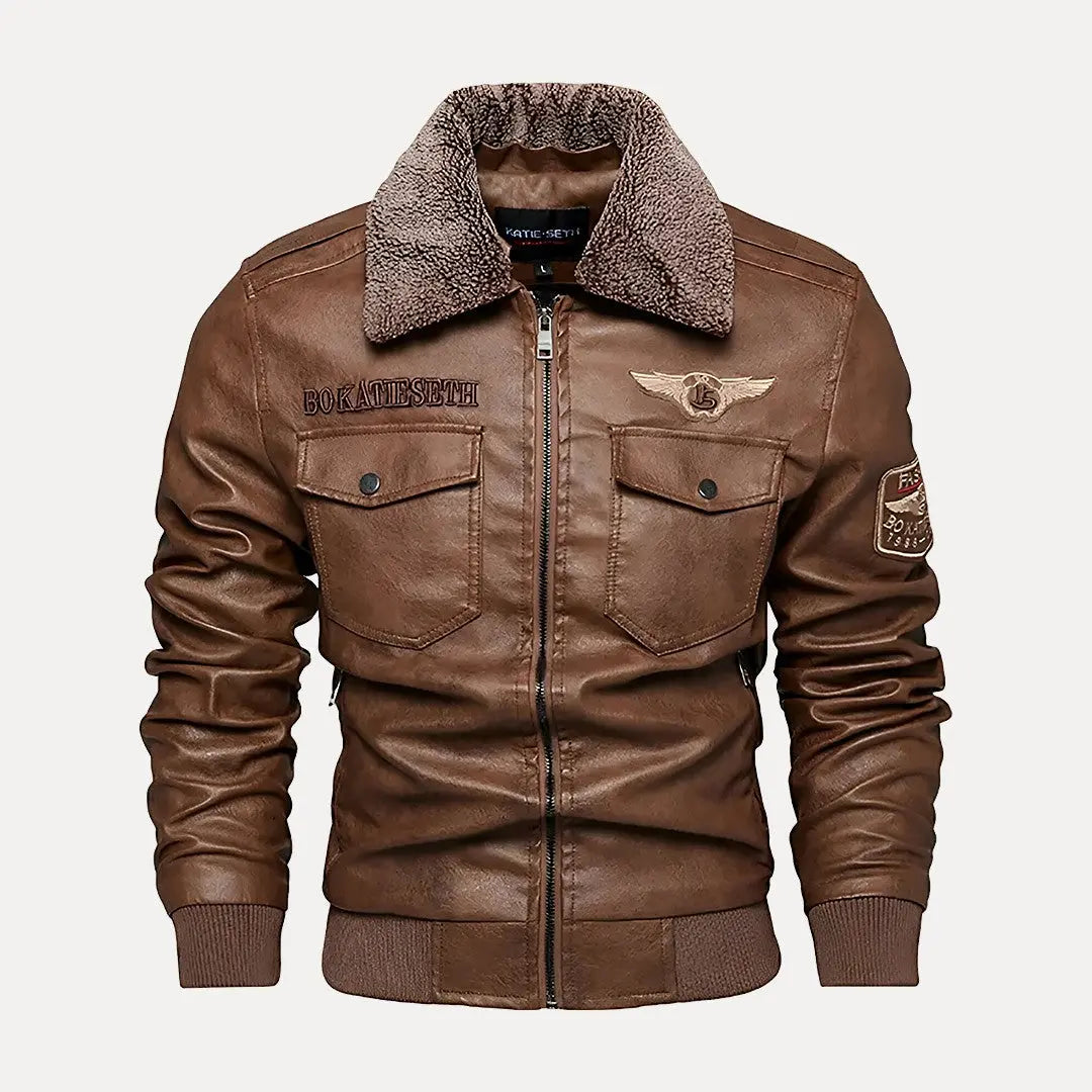 Blouson en cuir élégant traditionnel