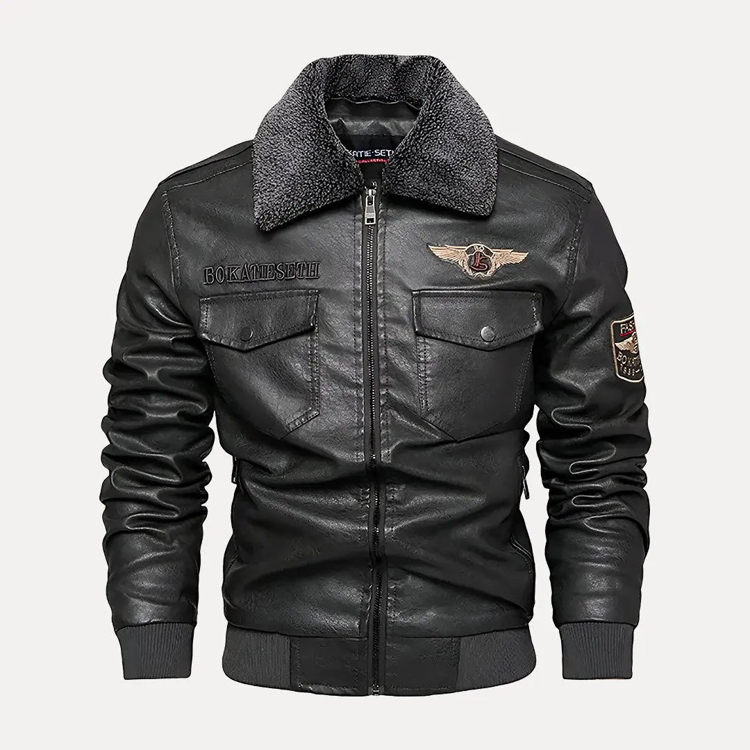 Blouson en cuir élégant traditionnel