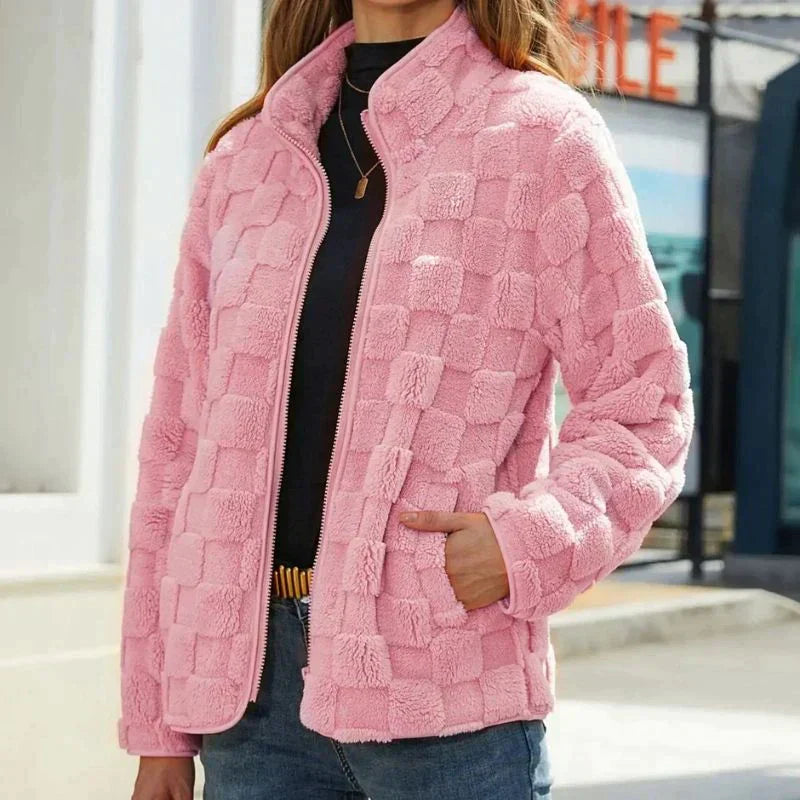 Veste polaire courte douce pour femme